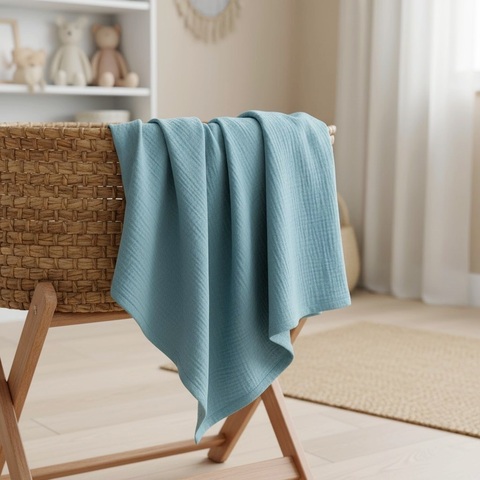 Пеленка муслин "Стальной голубой"