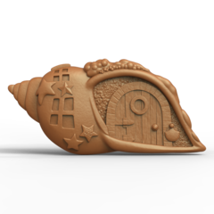 Силиконовый молд № 418 Домик ракушка № 1 серия домики для гномов и фей)