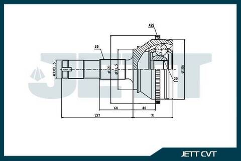 ШРУС внешний JETT V43-7061 ABS