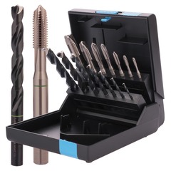 Набор метчиков машинных M3 -M12 HSSE DIN371/376 (B/4-5P, + сверла) 14пр Volkel 47856