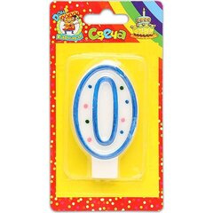 
          Свеча для торта Миленд "Цифра 0", с голубой окантовкой