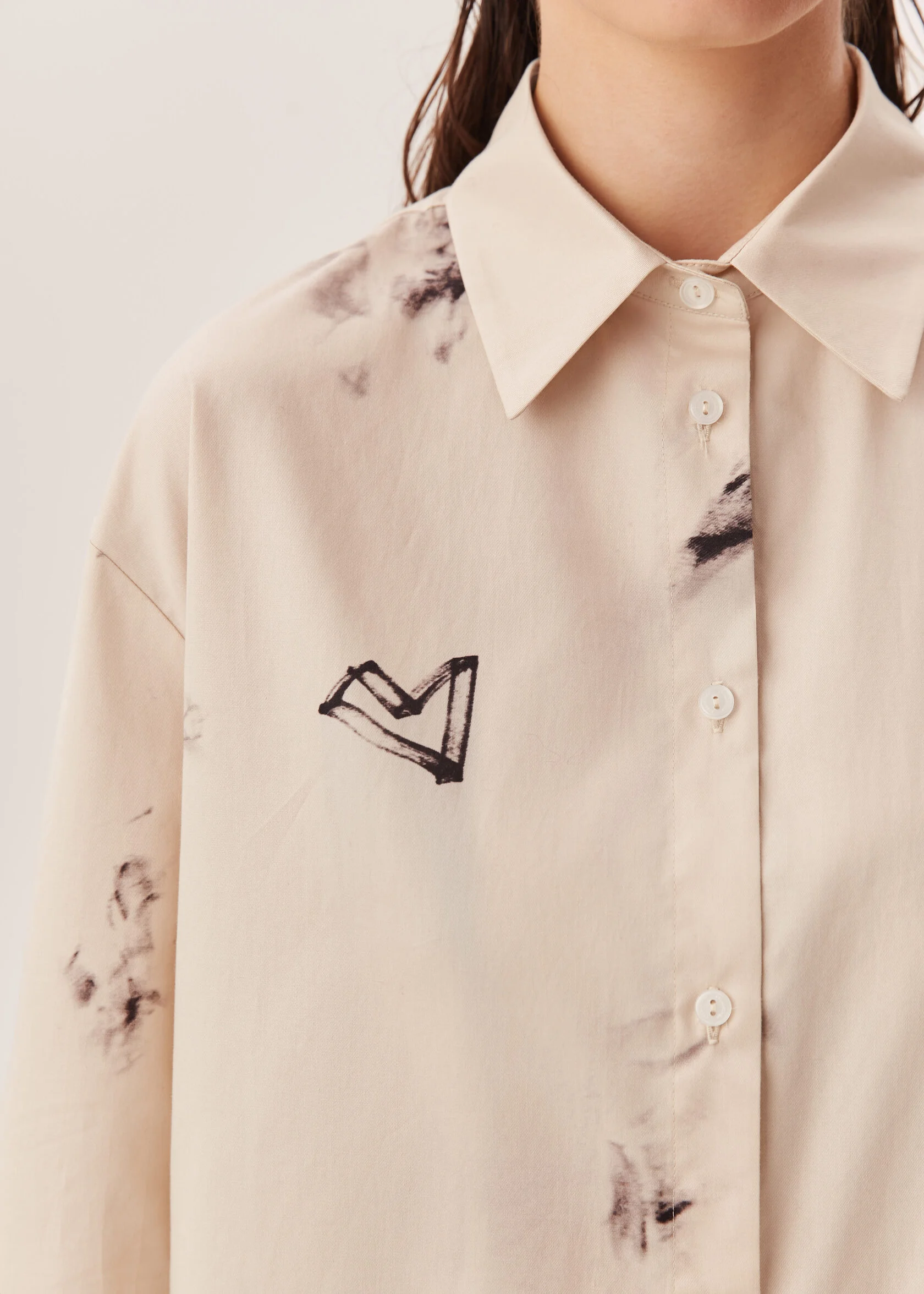 Рубашка WITH LOVE молочного цвета