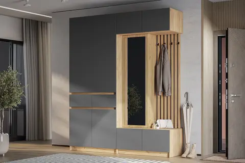 Прихожая Багира 2 дуб крафт / графит