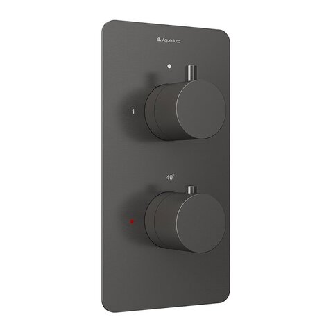 Aqueduto ACE0245 AQD ACENO Смеситель термостатический скрытого монтажа, 2 потребителя, со скрытой частью, оружейная сталь