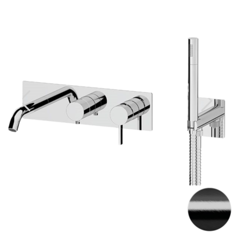 Remer MC53D2WBCFP Смеситель для ванны Remer Metrica MC53D2WBCFP, черный брашированный хром