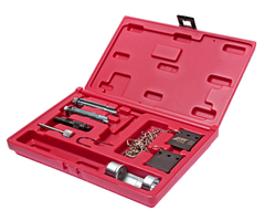 JTC-4673 - Фиксатор распредвала (VW Passat 1998-2004; AUDI A4,A6.A8,A11 1997-2008) JTC -  
   Инструмент предназначен для фиксации распредвала в определенной позиции. 
   	Применяется: Фольксваген (Volkswagen) Passat 1998-2004; Ауди (Audi) A4,A6.A8,A11 road 1997-2008.
   Набор инструмента для установки фаз ГРМ для дизельных двигателей Фольксваген (Volkswagen), Ауди (Audi) с мотором объемом 2,5л V6 1997 г.в.. В набор входит фиксатор коленвала 3242, который может использоваться на других моделях автомобилей VAG группы (например мотор BBJ).

 
   В комплекте: 
 

  
    Фиксатор коленвала - 1 шт. 
    Инструмент для фиксации распредвала - 2 шт.
     Спецголовка 22мм, номер - 1 шт. 
     Фиксатор шкива ТНВД - 1 шт. 
  

 
  Упаковка: прочный пластиковый кейс.
  Габаритные размеры: 290/190/50 мм. (Д/Ш/В) 
  Вес: 1129 гр.