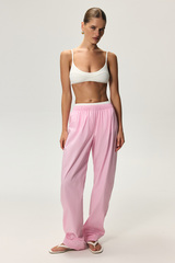 Штаны из хлопка в полоску KOS Розовый