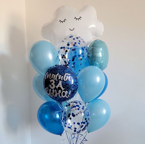 Букет шаров на выписку мальчика из роддома