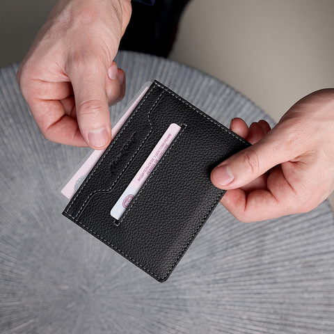 Обложкадля автодокументов и паспорта Berlin из кожи теленка, черного цвета