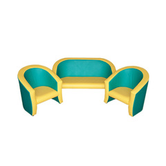 Комплект мягкой игровой мебели «Совенок» зелено-желтый