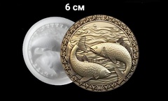 Силиконовый молд № 395 медальон Рыбы 6 см