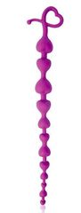 Фиолетовая анальная цепочка с ограничителем - 28 см. - 