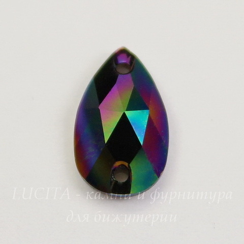 3230 Пришивные стразы Сваровски капля Crystal Rainbow Dark (12х7 мм)