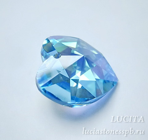 6228 Подвеска Сваровски Сердечко Aquamarine AB (18х17,5 мм) (2)
