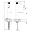 Gessi INCISO Смеситель для раковины на 1 отверстие, высокий h=337мм, без донного клапана Цвет: золото 58004#246