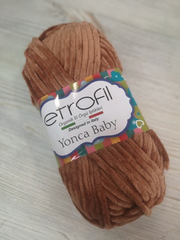 Плюшевая пряжа ETROFIL YONCA BABY Кофе  (100гр)