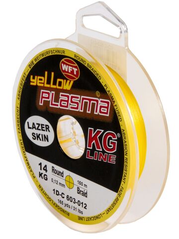 Леска плетёная WFT KG PLASMA LAZER SKIN Yellow 150 м, 0.12 мм