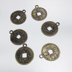 Сувенирные китайские монеты Феншуй 6 штук, d 2,2 см