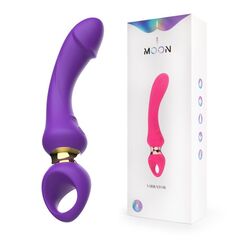 Фиолетовый изогнутый вибромассажер Moon Vibrator - 21,1 см. - 