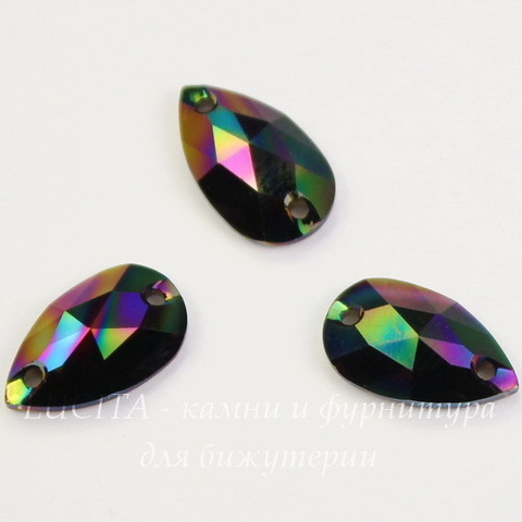3230 Пришивные стразы Сваровски капля Crystal Rainbow Dark (12х7 мм)