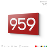 Номер на дверь 959, табличка на дверь для офиса, квартиры, кабинета, аудитории, склада, красная 120х70 мм, Айдентика Технолоджи