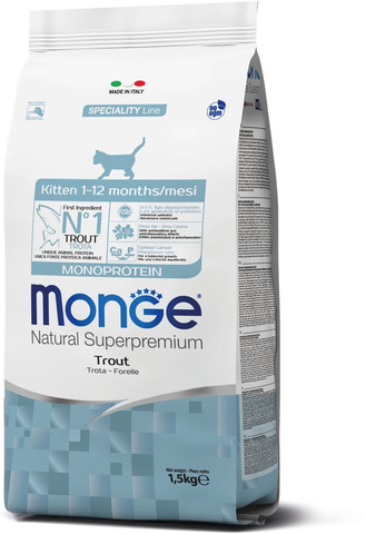 Monge Cat Monoprotein корм для котят с форелью 1,5кг