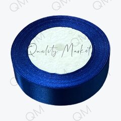 Лента атласная 2,5 см 25 ярдов (синяя) №122