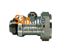 Присоединитель Sanline Ду15 латунный длинный c встроенным краном с О-обр уплотнителем Арт.51615-BV