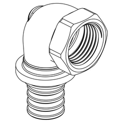 Угольник-переходник REHAU с внутренней резьбой 16-Rp 1/2 RX+ (14563531001)