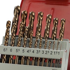 Набор сверл по металлу 1-10мм 19шт DIN338 HSSE-Co5 135° LH-Левые (мет. кейс) H-Tools 215214LiHT