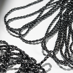 Гематин (гематит), рис 5*3,5мм, оттенок "Gun Metal"