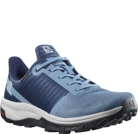 Премиальные непромокаемые кроссовки внедорожники Salomon Outbound Prism GTX W Copen Blue/Dark Denim женские