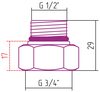 Сунержа 02100-3412 Комплект фитингов прямой G 3/4" НГ х G 1/2" НР / 2 шт (Без покрытия)