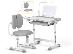Комплект растущей детской мебели Mealux EVO BD-20 парта + стул + выдвижной ящик + светильник + подставка