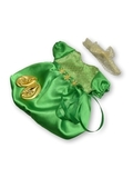 Платье шелковое с балетками - Зеленый. Одежда для кукол, пупсов и мягких игрушек.