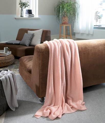 Плед 130х170 Biederlack Pastel Gradient Rose Mesh Knit