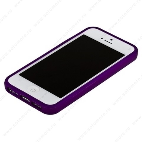 Бампер для iPhone 5C с полосой фиолетовый с фиолетовой