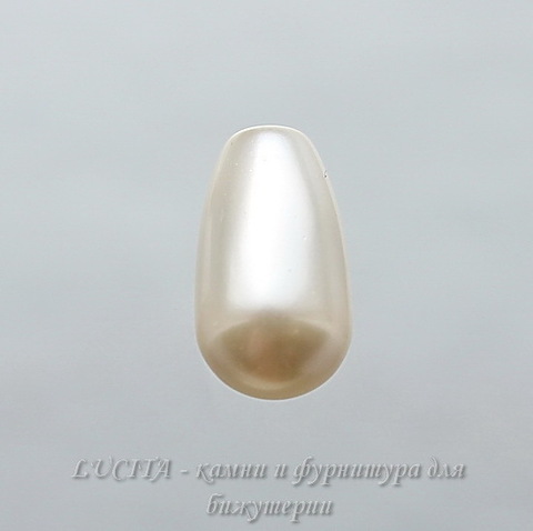 5816 Хрустальный жемчуг Сваровски Crystal Light Creamrose Капля с несквозным отверстием 11,5х6 мм