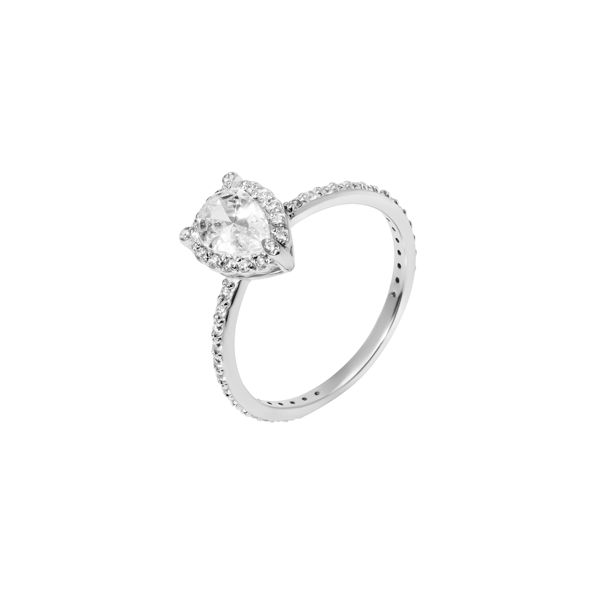 

Кольцо The Silver Pear Ring - Crystal
