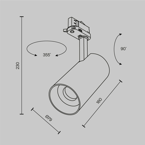 Трековый светильник Maytoni Focus led TR197-3-30WCCT-M-B