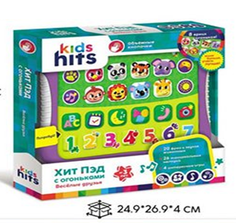 Детский планшет Веселые друзья 20 зв живот, 26 мелод, 4 игры свет 28*29