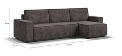 Угловой диван NORD 2.0 Велюр Alkantara серый