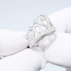 94011515 - Кольцо КОРОНА из серебра с фианитами