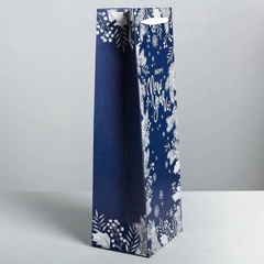 Пакет подарочный под бутылку, Happy New Year!, 13*36*10 см (Д*В*Ш)