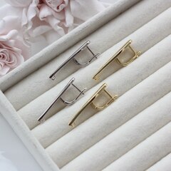 Швензы удлинённые Капля 32*5 мм с английским замком, родий, Ш132