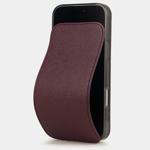 Чехол iPhone 17 Pro Max натуральная кожа сафьяно, бордового цвета