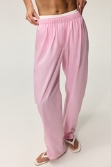 Штаны из хлопка в полоску KOS Розовый