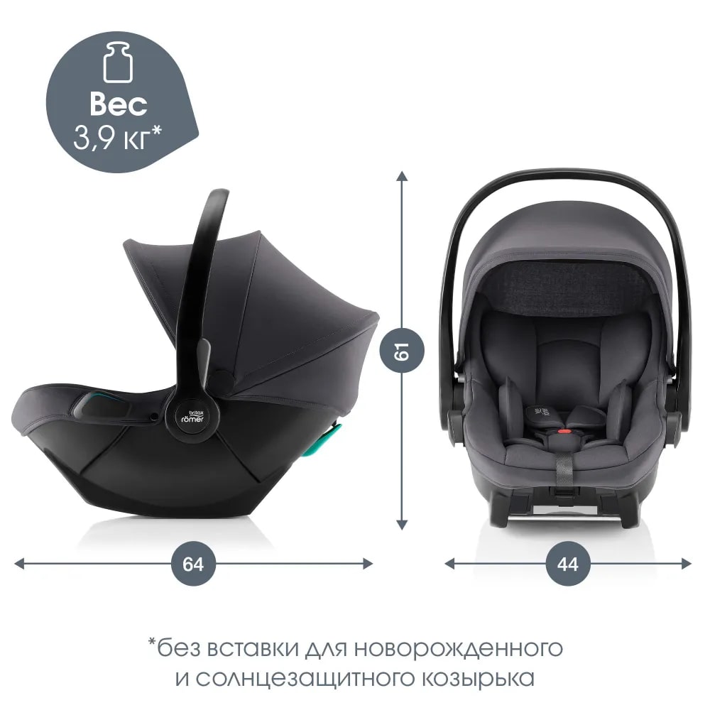 Комплект 3в1 коляска Smile 5Z Classic|Space Black + BABY-SAFE CORE Midnight Grey