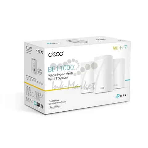 Трехдиапазоннаяя Mesh Wi-Fi 7 система TP-Link Deco BE65 Pro BE9300, 2,4/5/6 ГГц, до 9220 Мбит/с, 2х5 Гбит/с (3-pack)