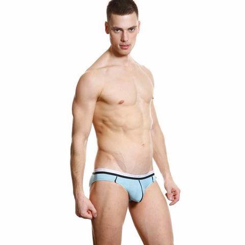 Мужские трусы слипы светло-голубые Andrew Christian V Slim Light Blu